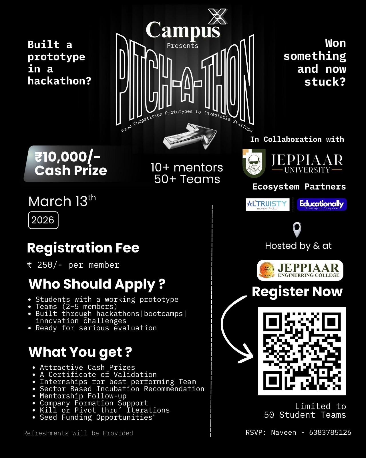 PITCH-A-THON - "A POST HACKATHON" 2026 Post Hackathon Poster 